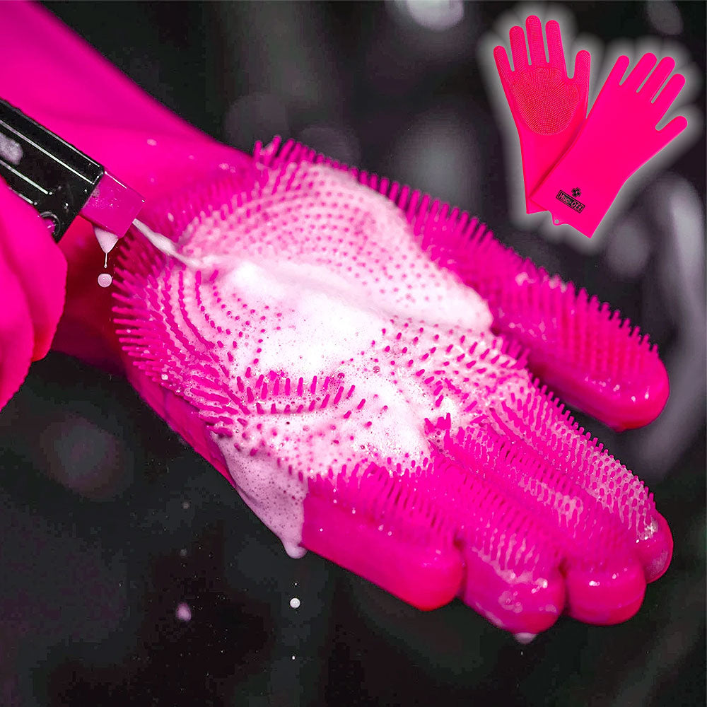 GUANTE DE LIMPIEZA PARA BICICLETA MUC-OFF DEEP SCRUBBER PINK