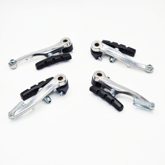 Freno V-Brake Alum C/Fundas Y Piolas Silver con gomas 70mm
