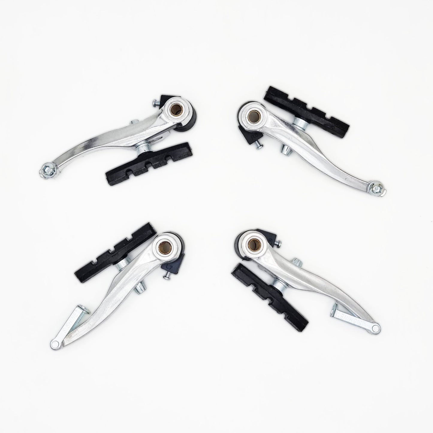 Freno V-Brake Alum C/Fundas Y Piolas Silver con gomas 70mm