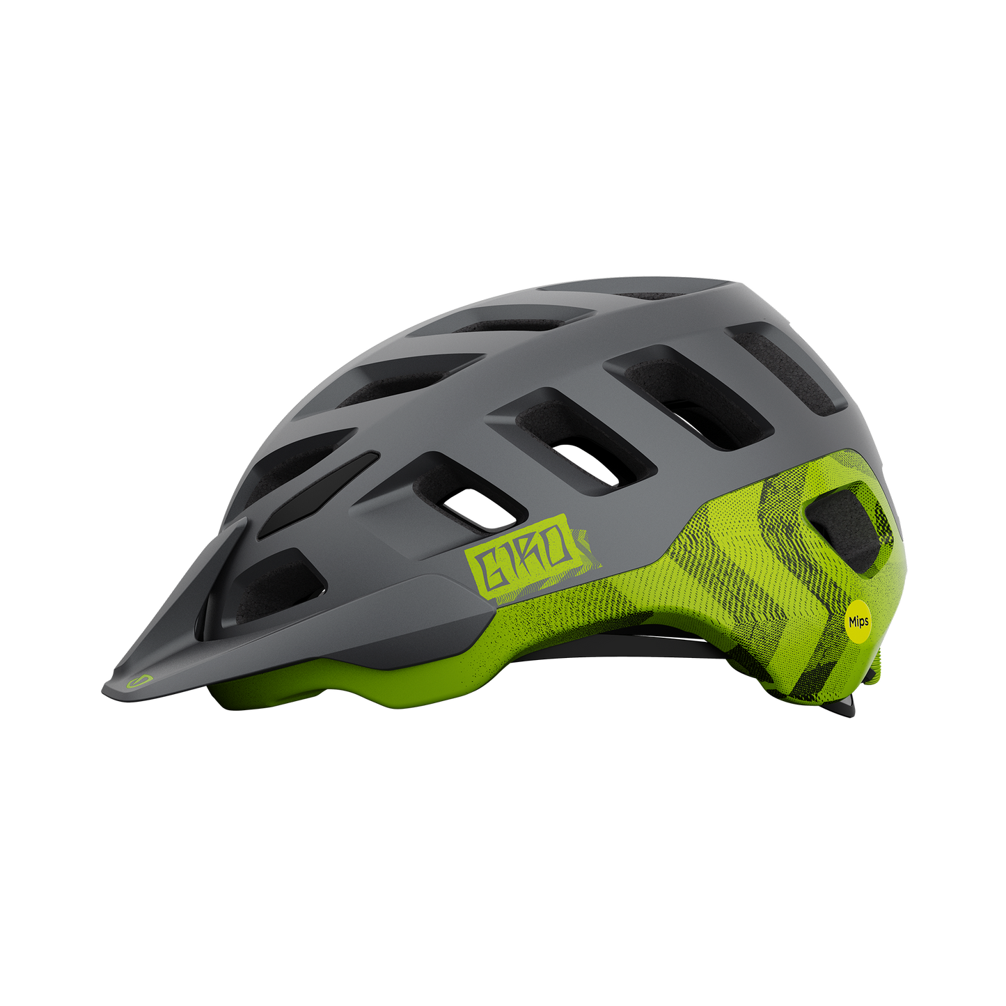 CASCO GIRO RADIX MIPS MATTE METALLIC BLACK/ANODIZED LIME