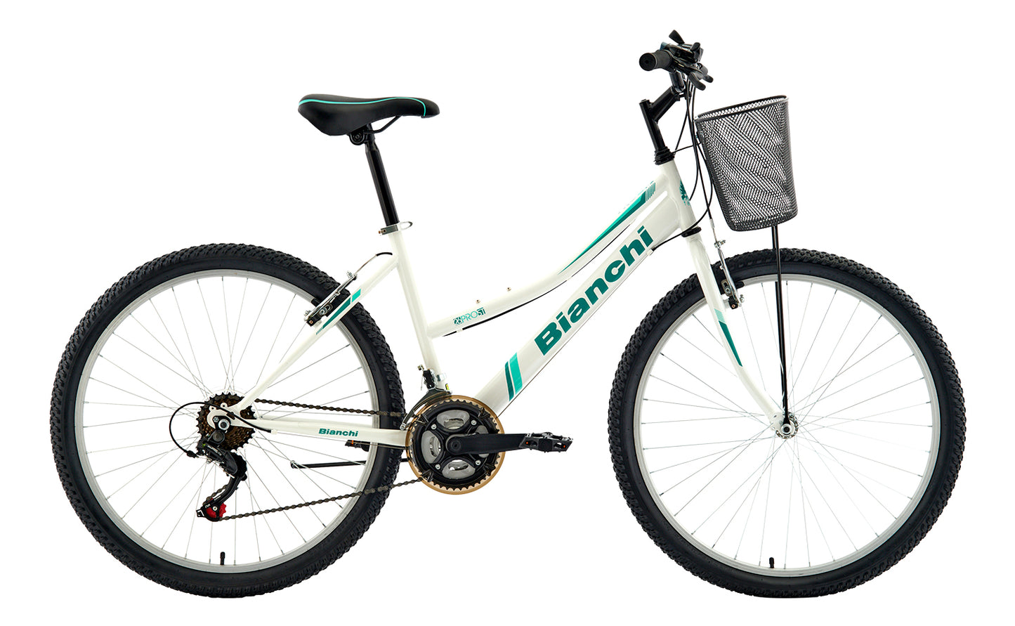 BICICLETA BIANCHI MTB PRO 26 ST LADY C/CANASTO BLANCO/VERDE