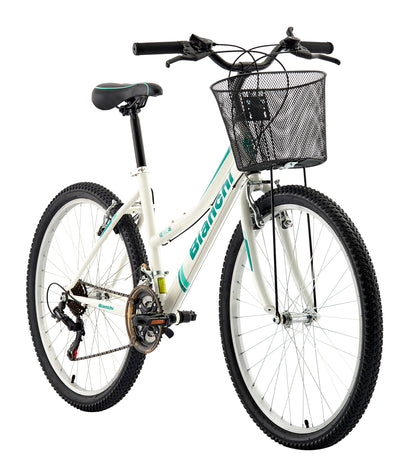 BICICLETA BIANCHI MTB PRO 26 ST LADY C/CANASTO BLANCO/VERDE