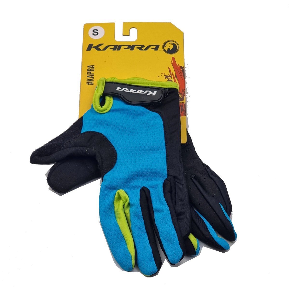 GUANTE KAPRA FULL FINGER CYAN/YELLOW - Bianchi Store