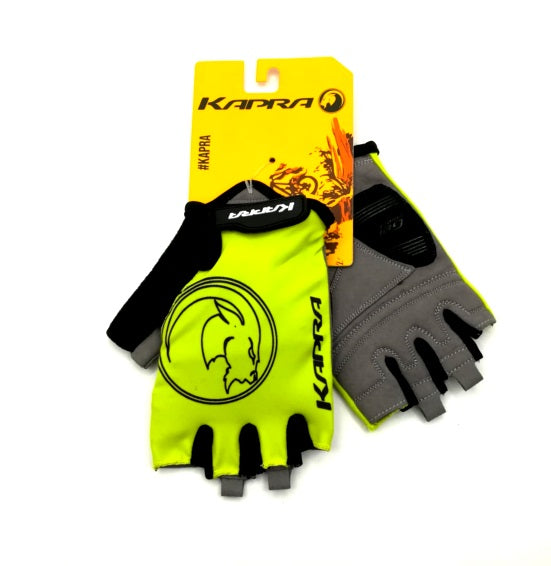 GUANTE KAPRA XC LOGO YELLOW/BLACK  DEDOS CORTOS