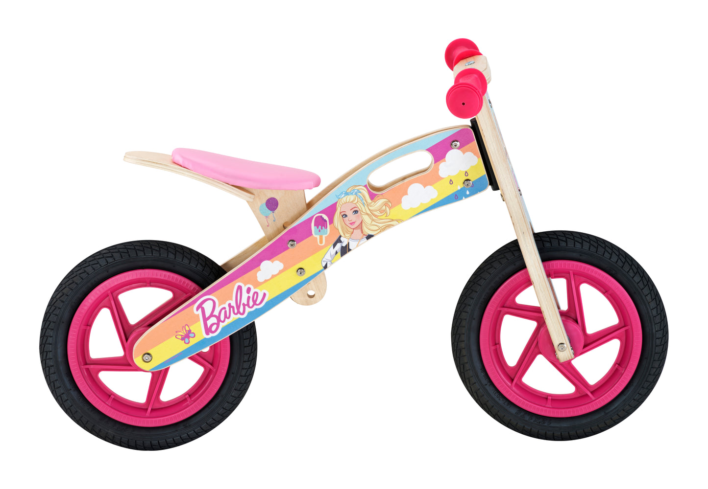 BARBIE BICICLETA MADERA FUCSIA / CELESTE