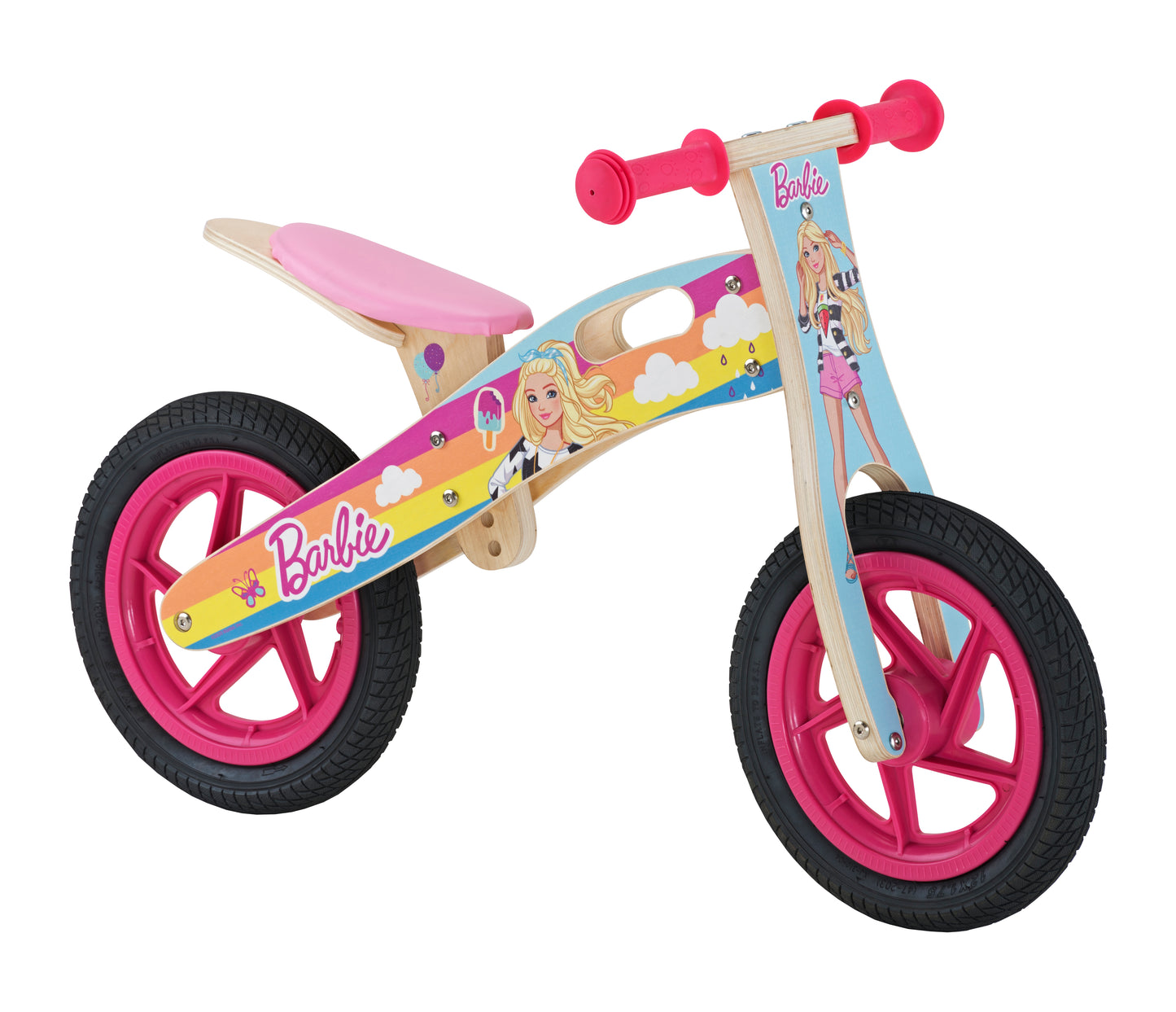 BARBIE BICICLETA MADERA FUCSIA / CELESTE