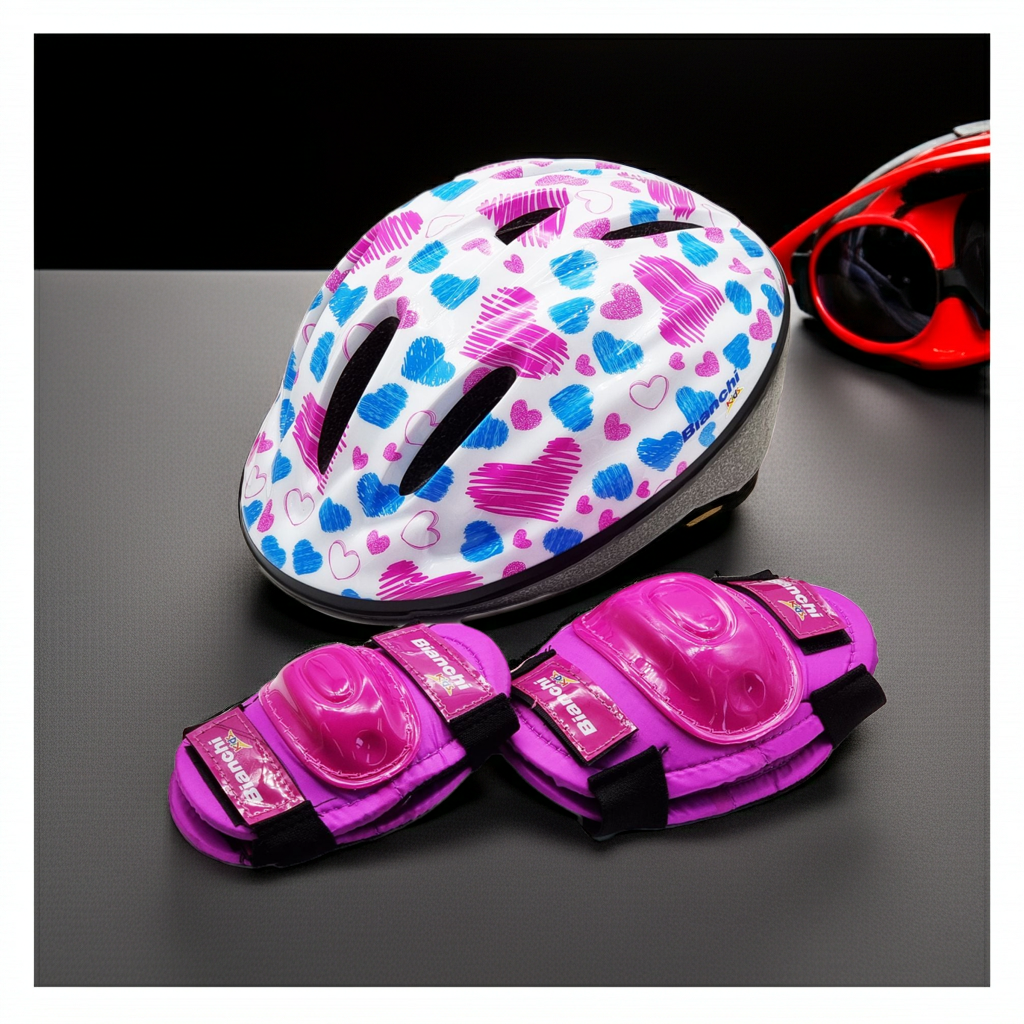 Combo Bianchi Niña (Casco+Protecciones)