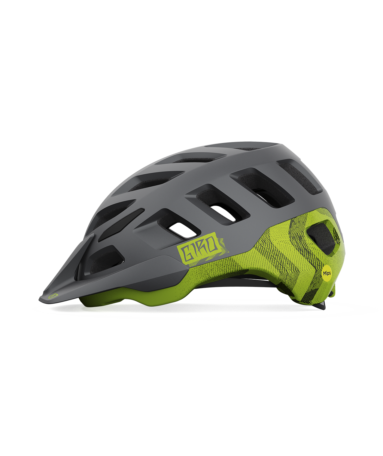 CASCO GIRO RADIX MIPS MATTE METALLIC BLACK/ANODIZED LIME