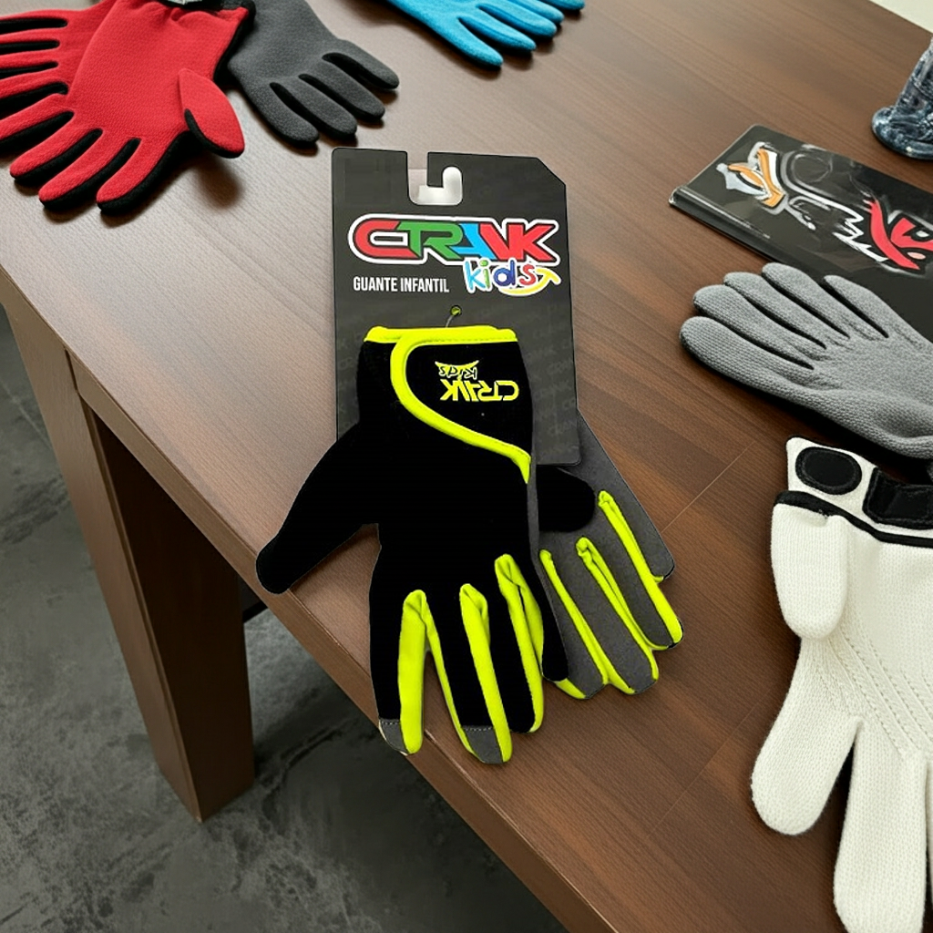 GUANTE CRANK KID DEDO LARGO NIÑO BLACK GREEN