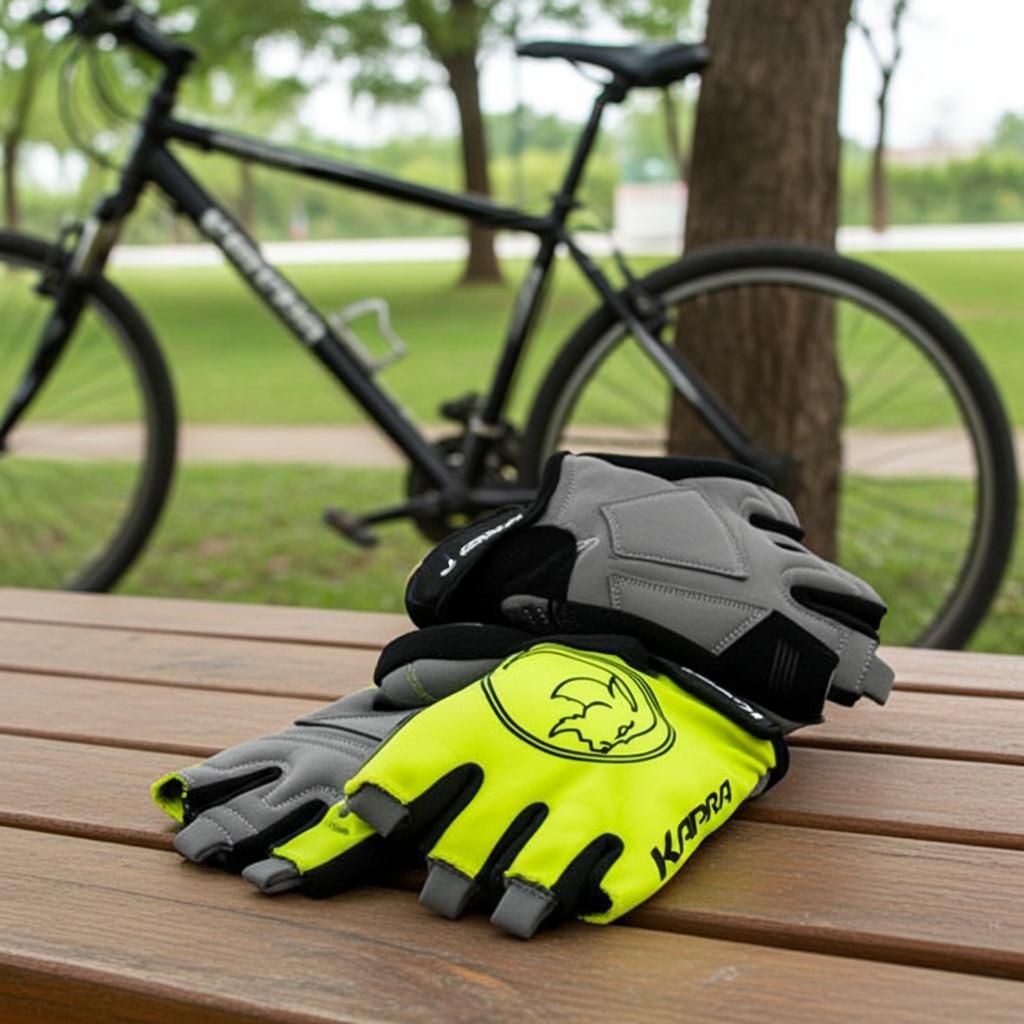 GUANTE KAPRA XC LOGO YELLOW/BLACK  DEDOS CORTOS