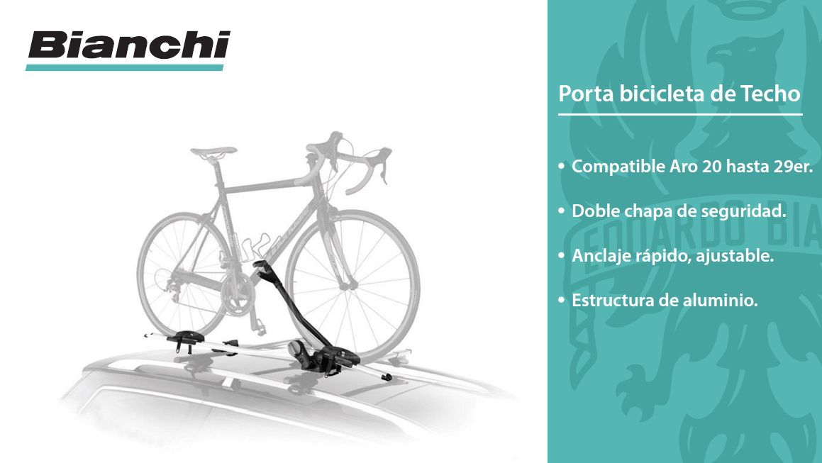 PORTABICICLETA BIANCHI NEGRO DE TECHO ALUMINIO