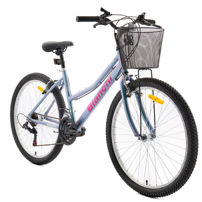 BICICLETA BIANCHI MTB PRO 26 ST LADY CON CANASTO VERDE