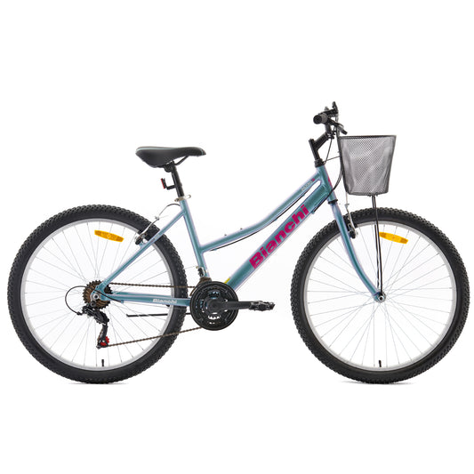 BICICLETA BIANCHI MTB PRO 26 ST LADY CON CANASTO VERDE
